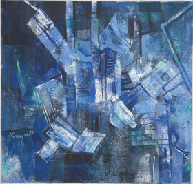 Abstract city in blue