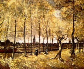 Camino con Alamos . ( copia de vincent van Gogh)