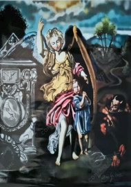 Dipinto graphic arcangel Miguel