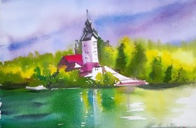 Lake and house