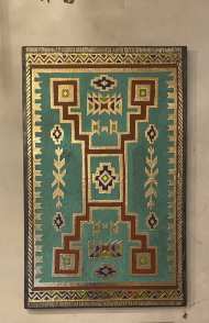 Moroccan Geometric Wall Art – Turquoise & Gold