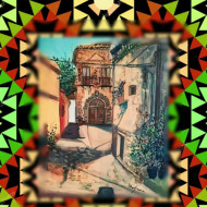oil painting on canvas alley