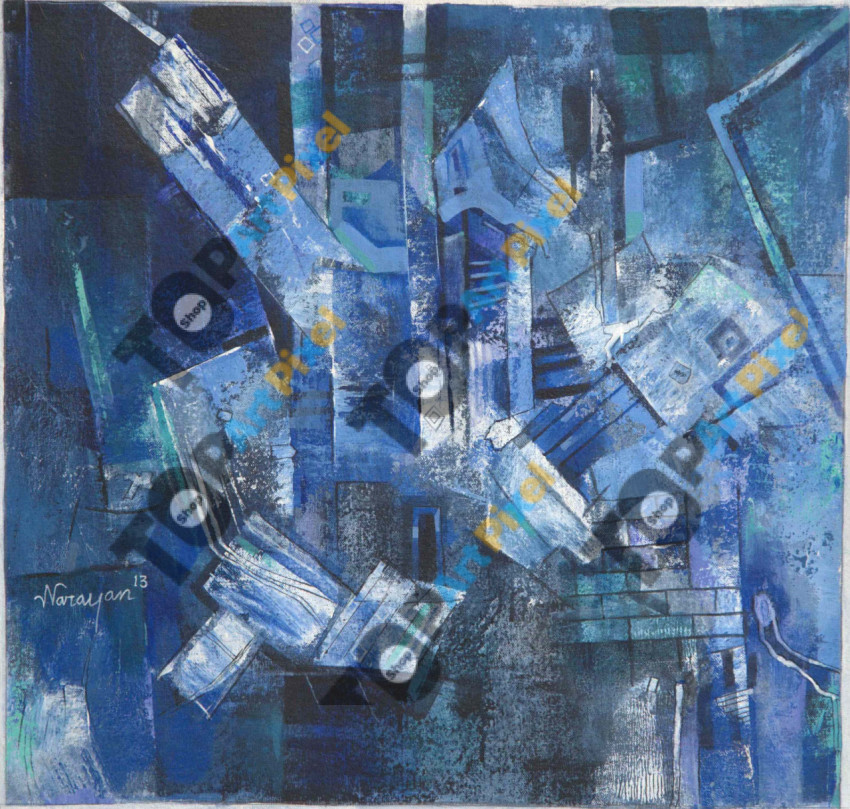 Abstract city in blue