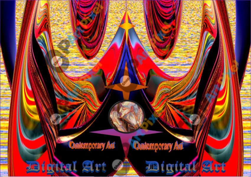 Red and black digital composition