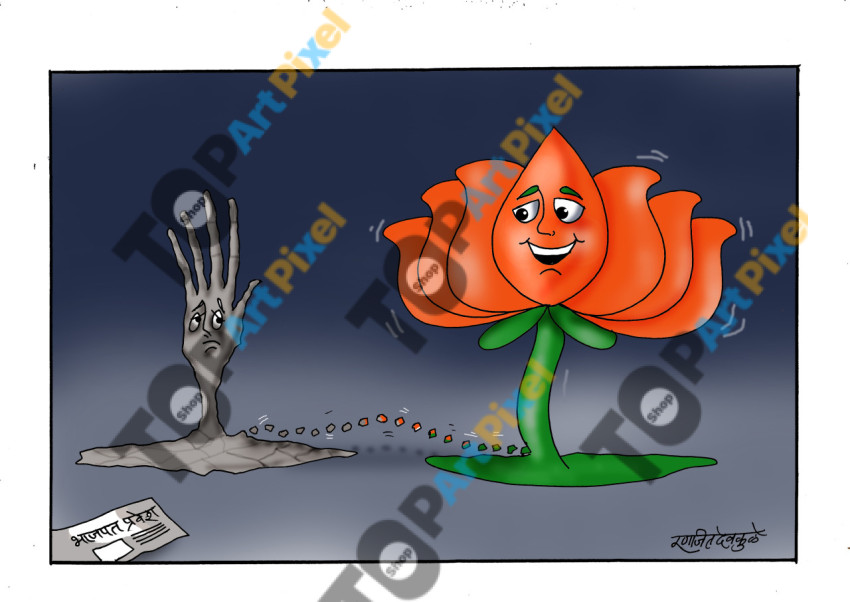 BJP and Congress cartoon
