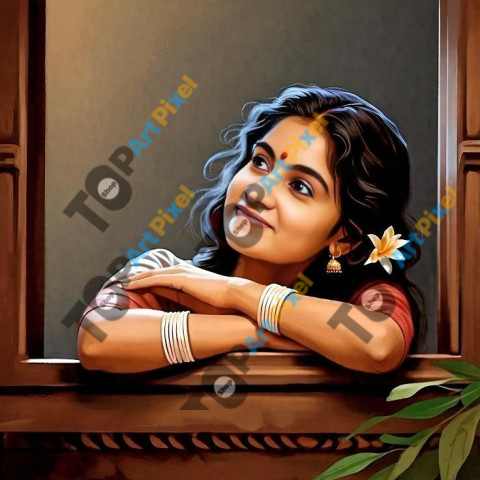 Lady in window
