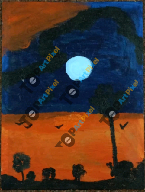 the evening moon art