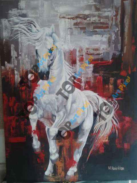Abstract White Horse