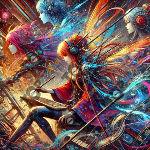 Heroic Clash: A Dynamic Comic Painting