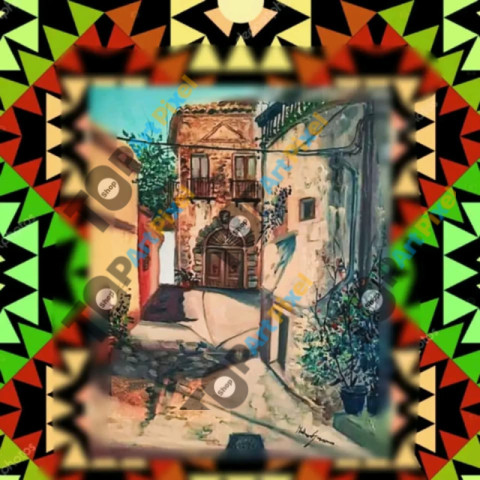 oil painting on canvas alley