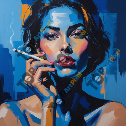 vibrant artistic portrait of a confident 3