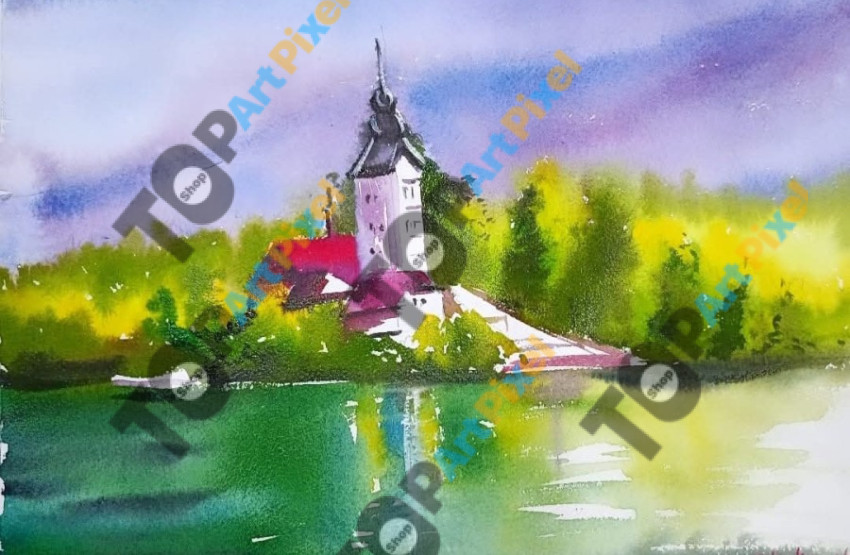 Lake and house