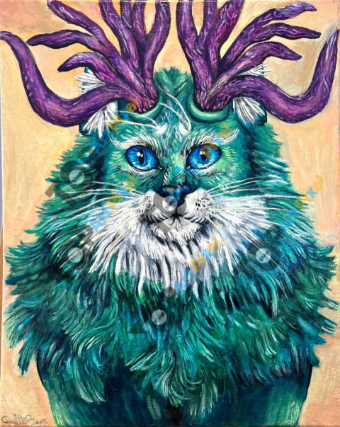 Cat with antlers the second