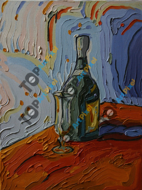 239 - bottiglia e bicchiere