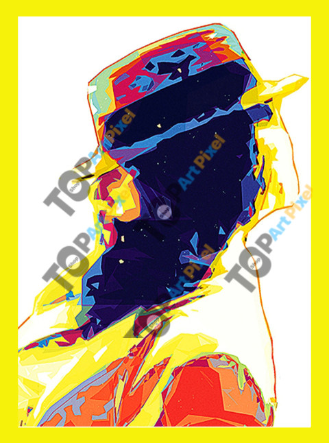 HERREPROFIL I SOL 50x70 cm & YELLOW FRAME