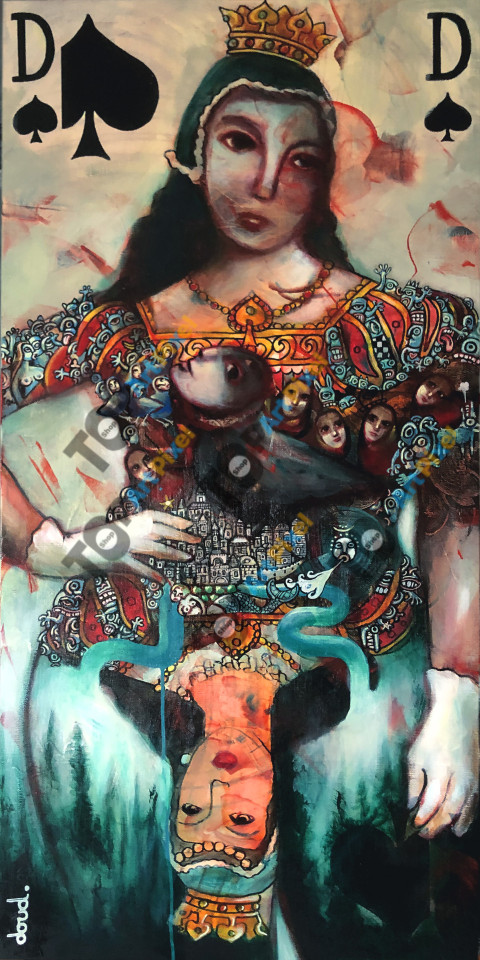 Dame de pique et les oiseaux